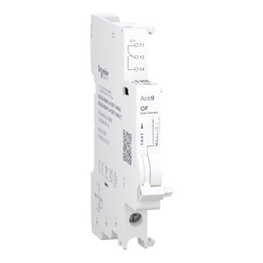 Contacto auxiliar, Acti9 A9N, SD, 1 C/O, 2mA a 100mA, 24VCA a 250VCA, 24VCC a 220VCC, conexión inferior-image