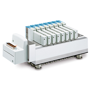 Bloque válvulas tipo plug-in con conexión inferior y placa de acero inoxidable – JSY3000-S