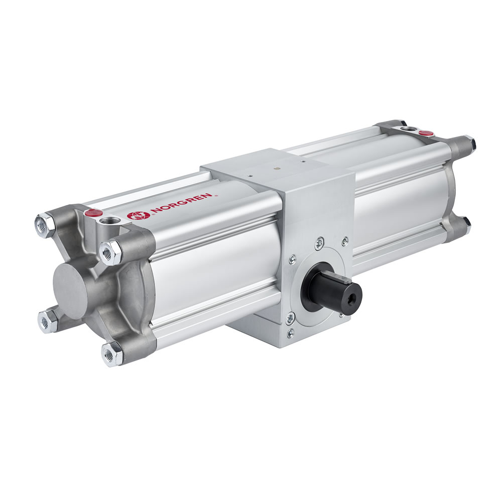 M/162050/MI/90 Actuador de giro de piñón y cremallera, doble efecto, par 23.4 Nm, 90° de giro