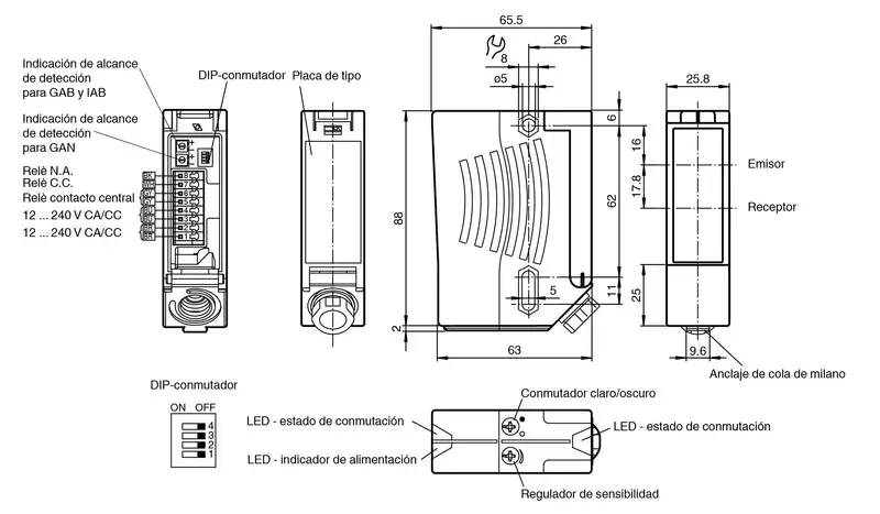 RLK28-55-Z/31/116 Sensor óptico de barrera por reflexión - Imagen 2