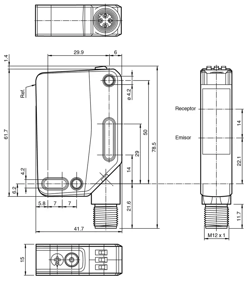 OBR15M-R201-2EP-IO-V1 Sensor óptico de barrera por reflexión - Imagen 4